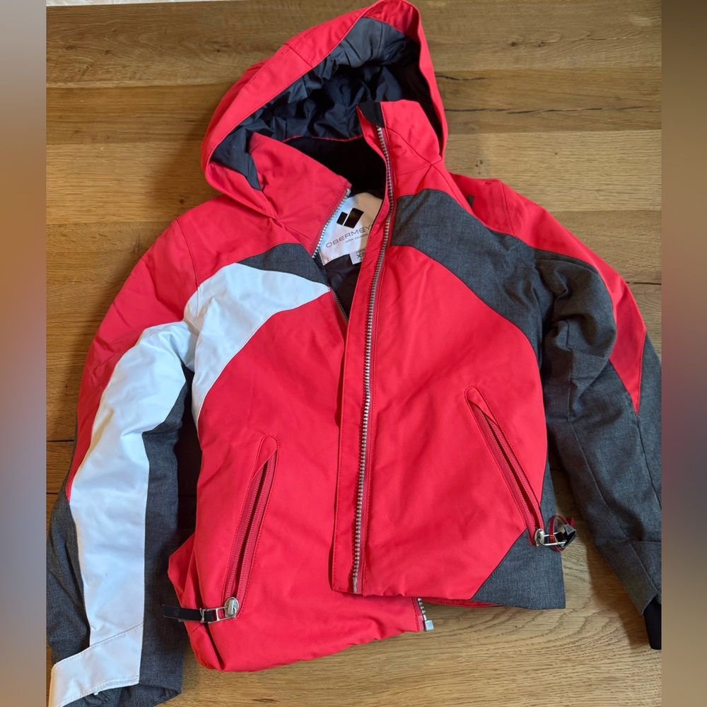Obermeyer Kids Red and Dark Gray Puffer Jacket